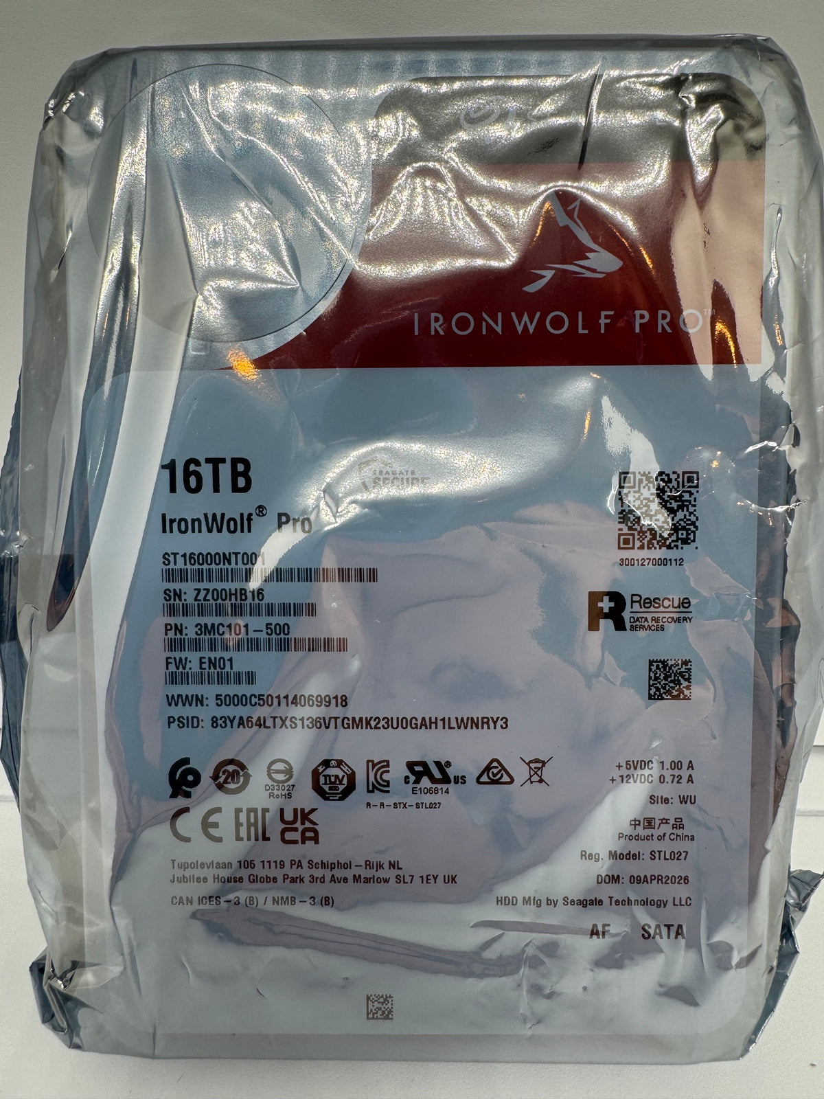 Seagate IronWolf Pro NAS HDD ST16000NT001 - 16TB 3,5 Zoll SATA3 CMR 16 TB