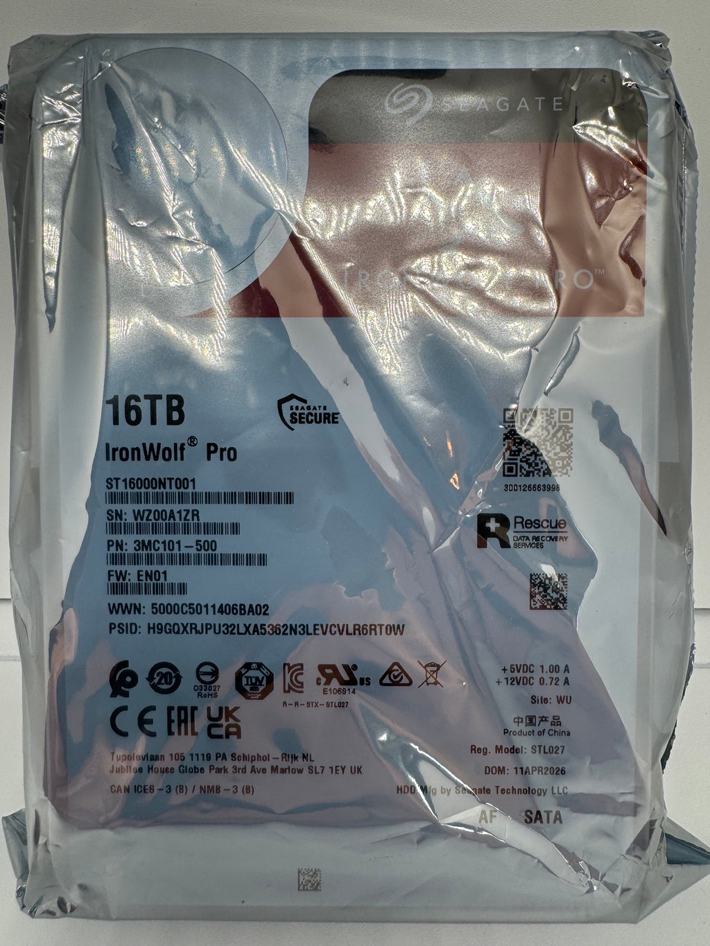Seagate IronWolf Pro NAS HDD ST16000NT001 - 16TB 3,5 Zoll SATA3 CMR 16 TB