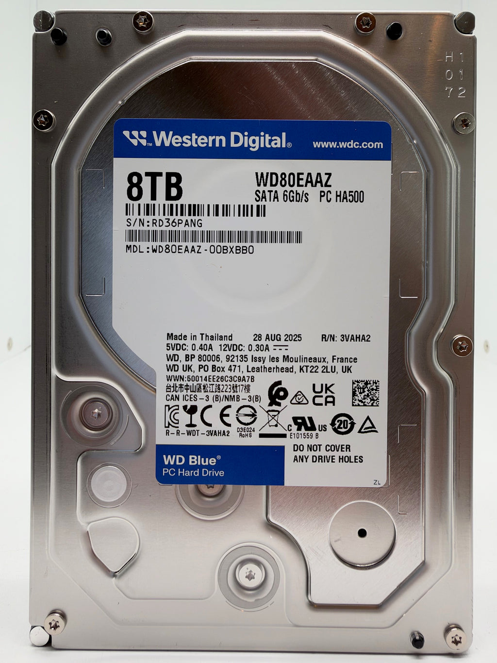 Western Digital WD Blue WD80EAAZ - 8TB Festplatte 5640RPM SATA 3 -8 TB