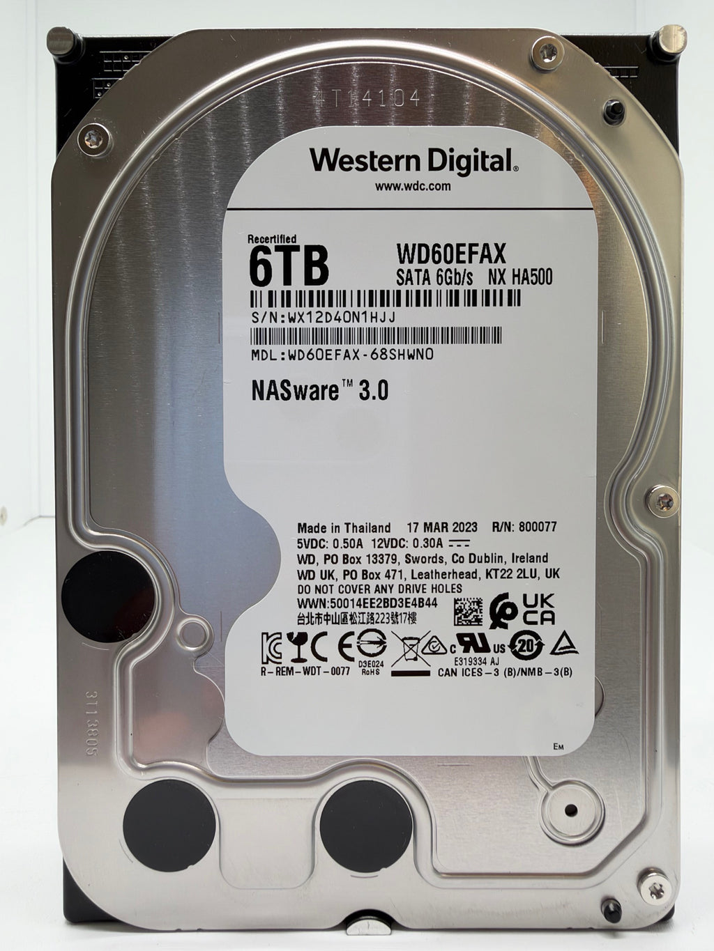Western Digital WD RED WD60EFAX 68SHWN0 6TB interne Festplatte 5400 RPM SATA3 - refurbished