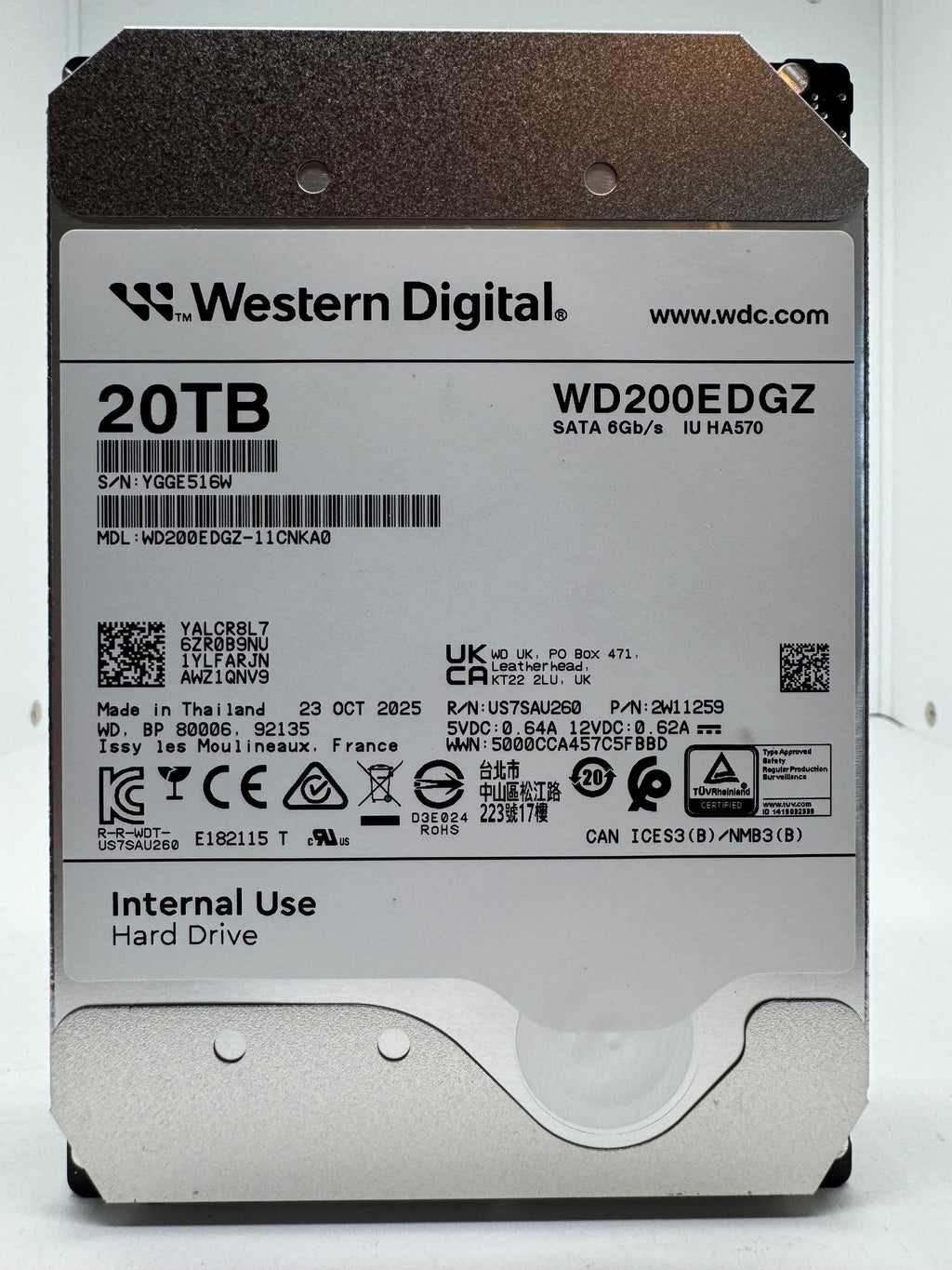 Western Digital WD200EDGZ interne Festplatte 20TB 7200upm SATA3 HDD 3,5 Zoll - NEU