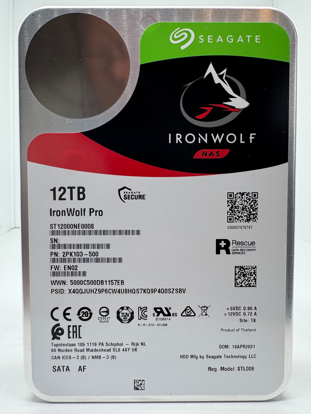 Seagate IronWolf Pro ST12000NE0008 NAS HDD - 12TB 3,5 Zoll SATA3 CMR 12 TB