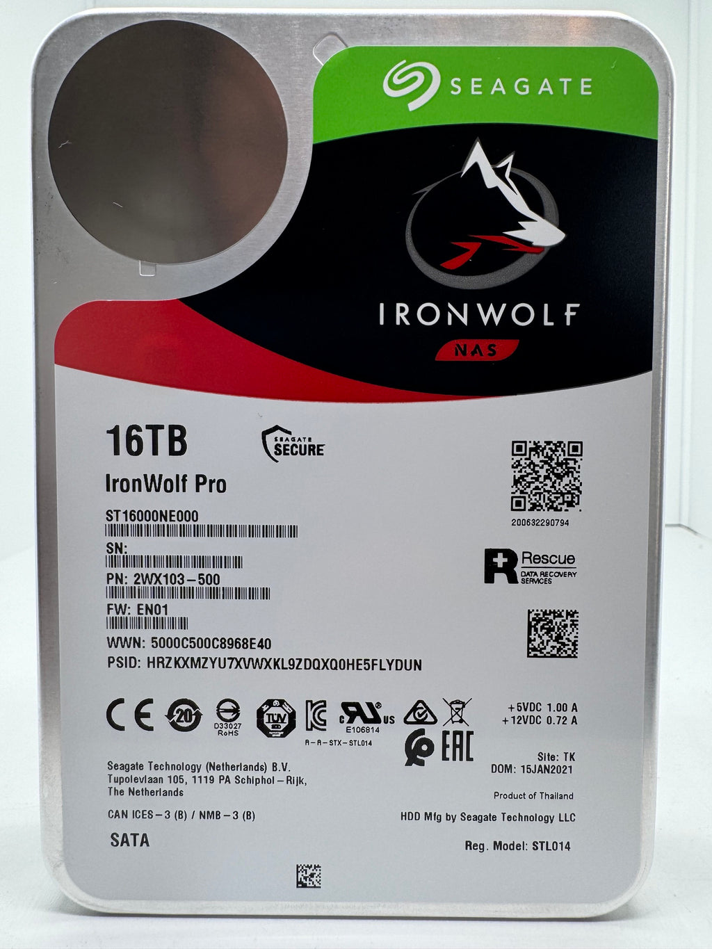 Seagate IronWolf Pro NAS HDD ST16000NE000 - 16TB 3,5 Zoll SATA3 CMR 16 TB