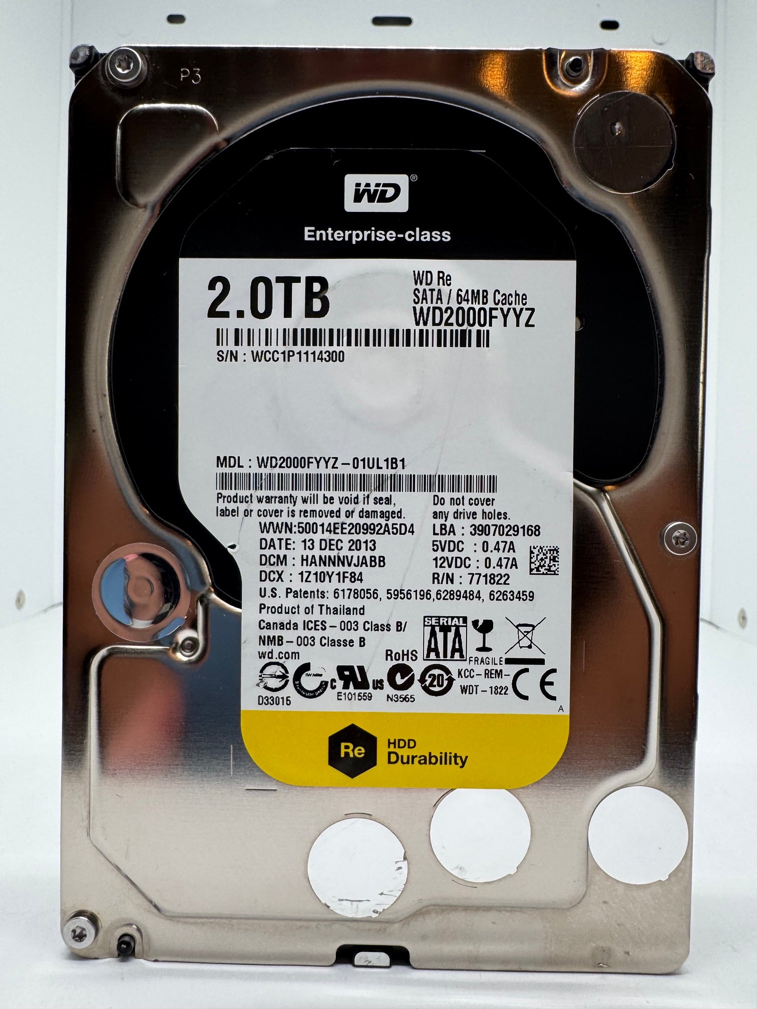 Western Digital WD2000FYYZ WD RE 2TB Festplatte HDD 7200 RPM SATA 3 - 2 TB - refurbished
