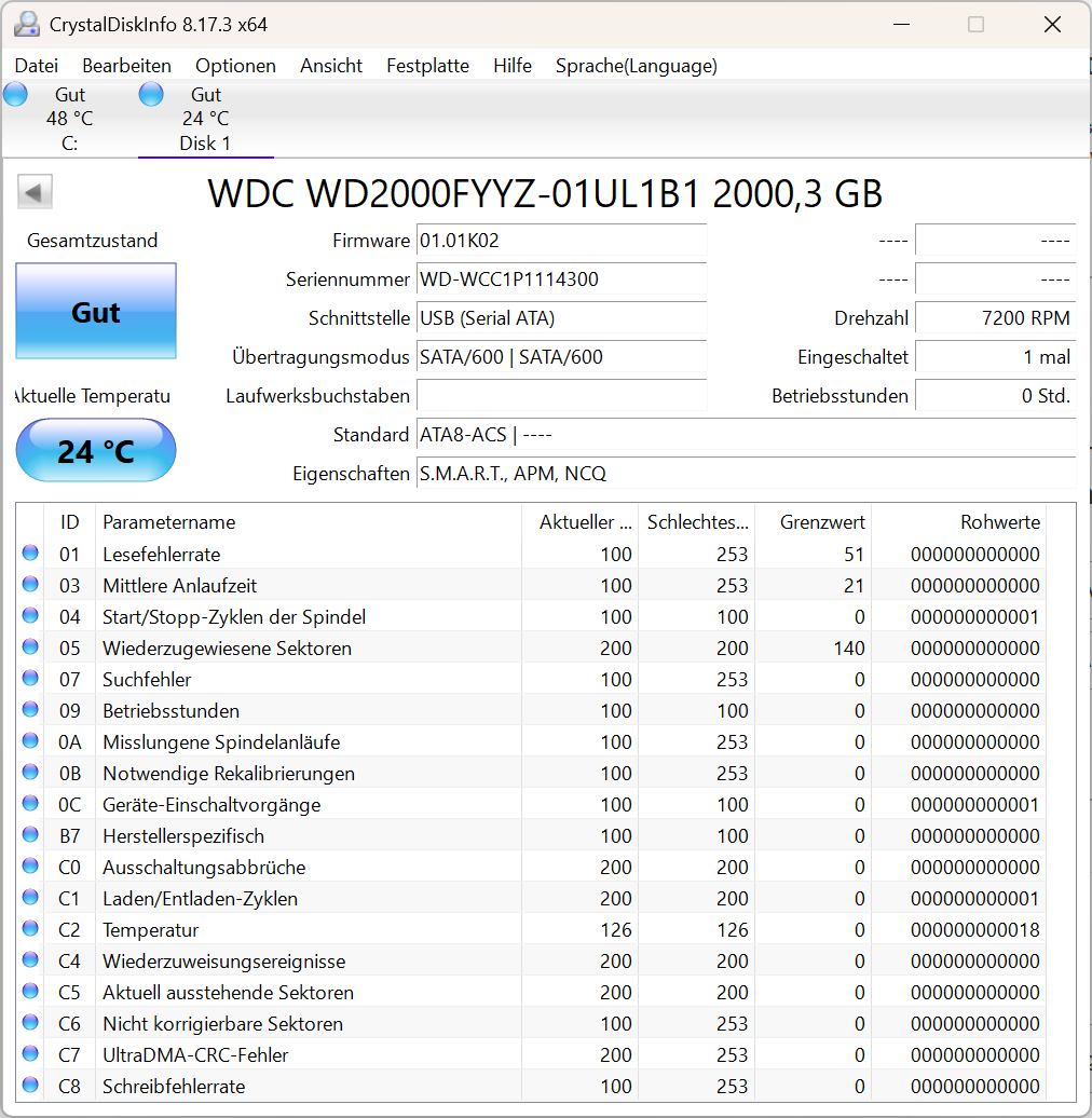 Western Digital WD2000FYYZ WD RE 2TB Festplatte HDD 7200 RPM SATA 3 - 2 TB - refurbished