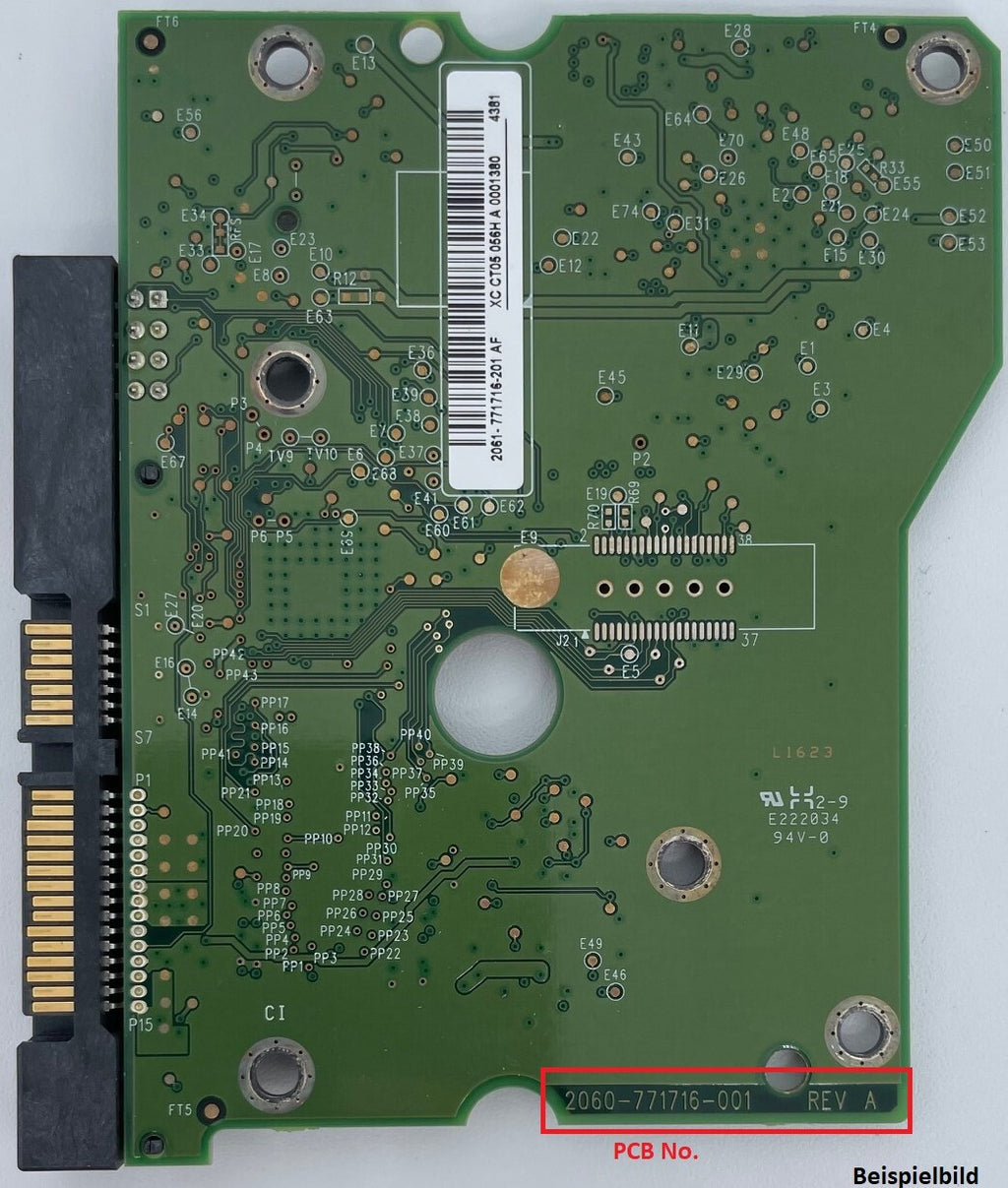 Western Digital PCB Logic Board - Circuit Board - 2060-771716-001 REV A