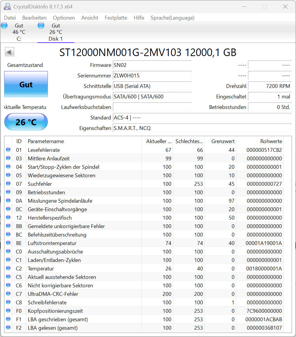 Seagate Exos X16 12TB interne Festplatte ST12000NM001G 3,5 Zoll SATA3