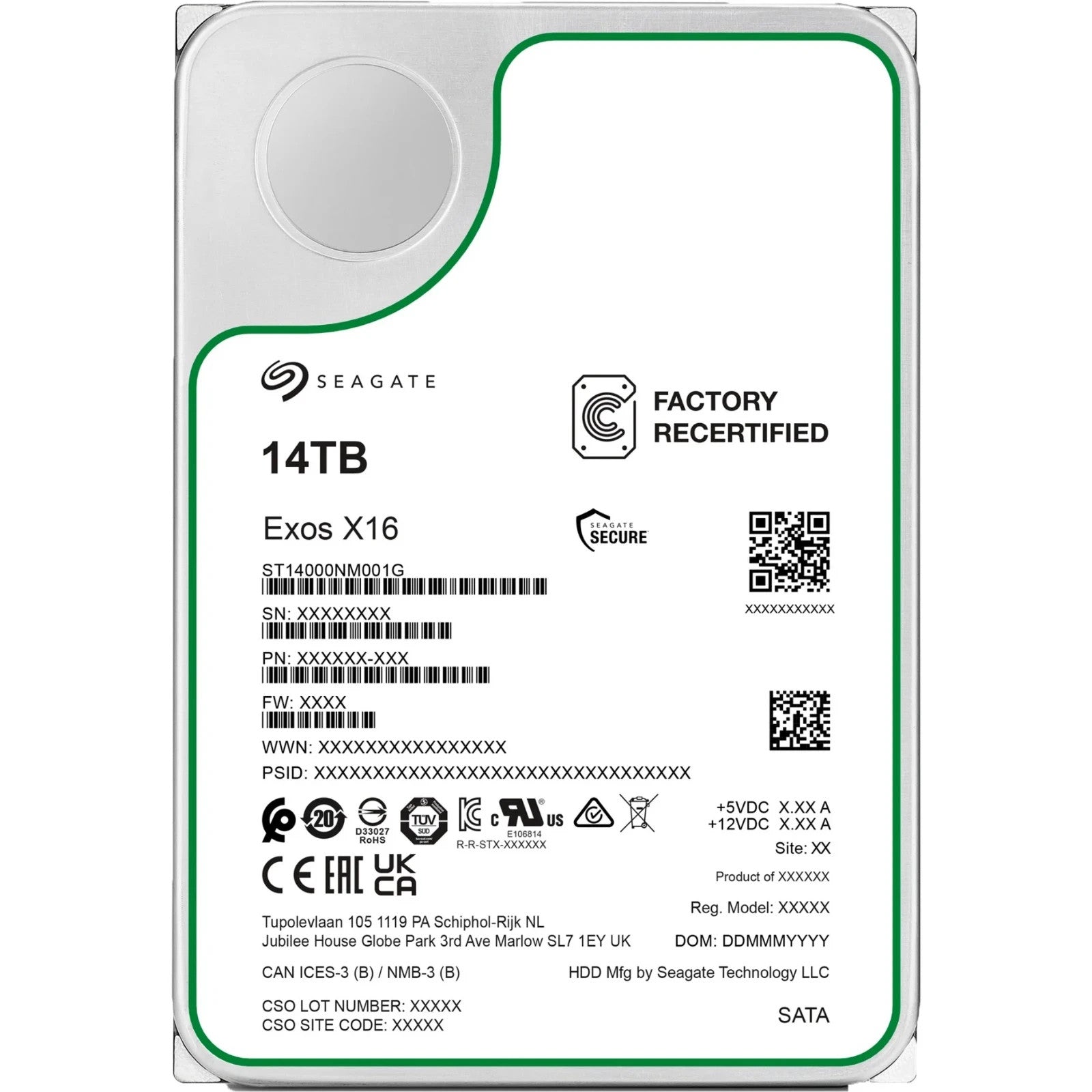 Seagate Exos X16 14TB interne Festplatte ST14000NM001G 3,5 Zoll SATA3