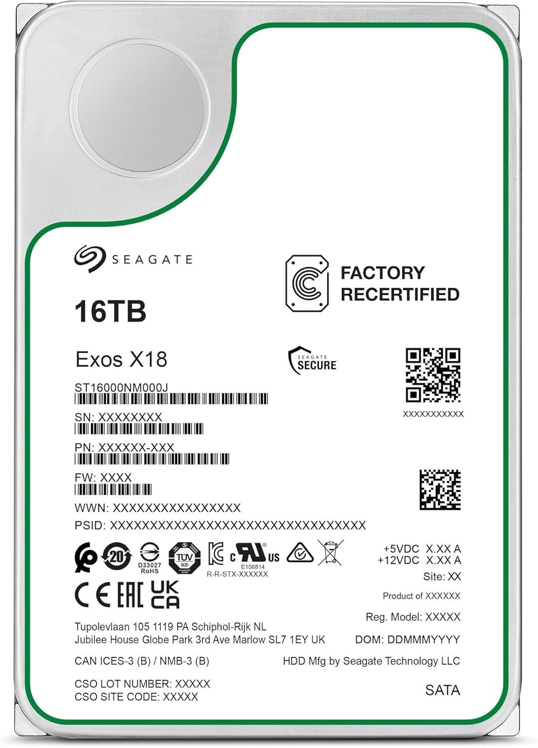 Seagate Exos X18 16TB interne Festplatte ST16000NM000J 3,5 Zoll SATA3