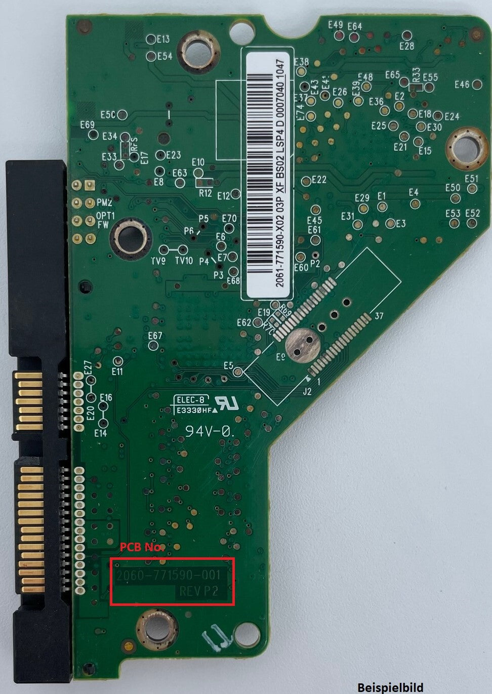 Western Digital PCB Logic Board - Circuit Board - 2060-771590-001 REV P2
