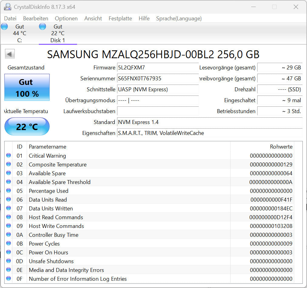 Samsung PM991a 256GB M.2 NVMe SSD PCIe 3.0 x4 2242 PC Laptop Notebook Festplatte