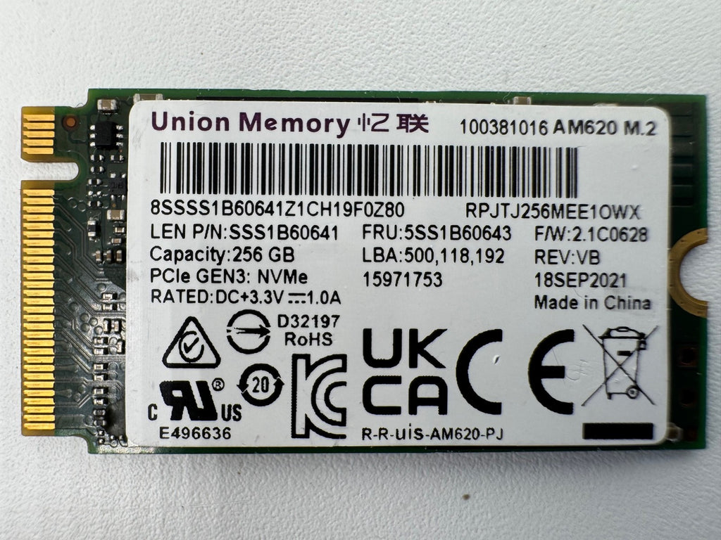 Union Memory 256GB M.2 NVMe SSD PCIe 3.0 x4 2242 PC Notebook Festplatte AM620