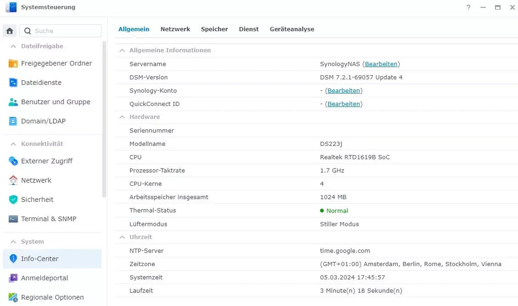 Synology DS223J inkl. 6TB (2x 3TB Bestpreis Festplatte) Diskstation NAS
