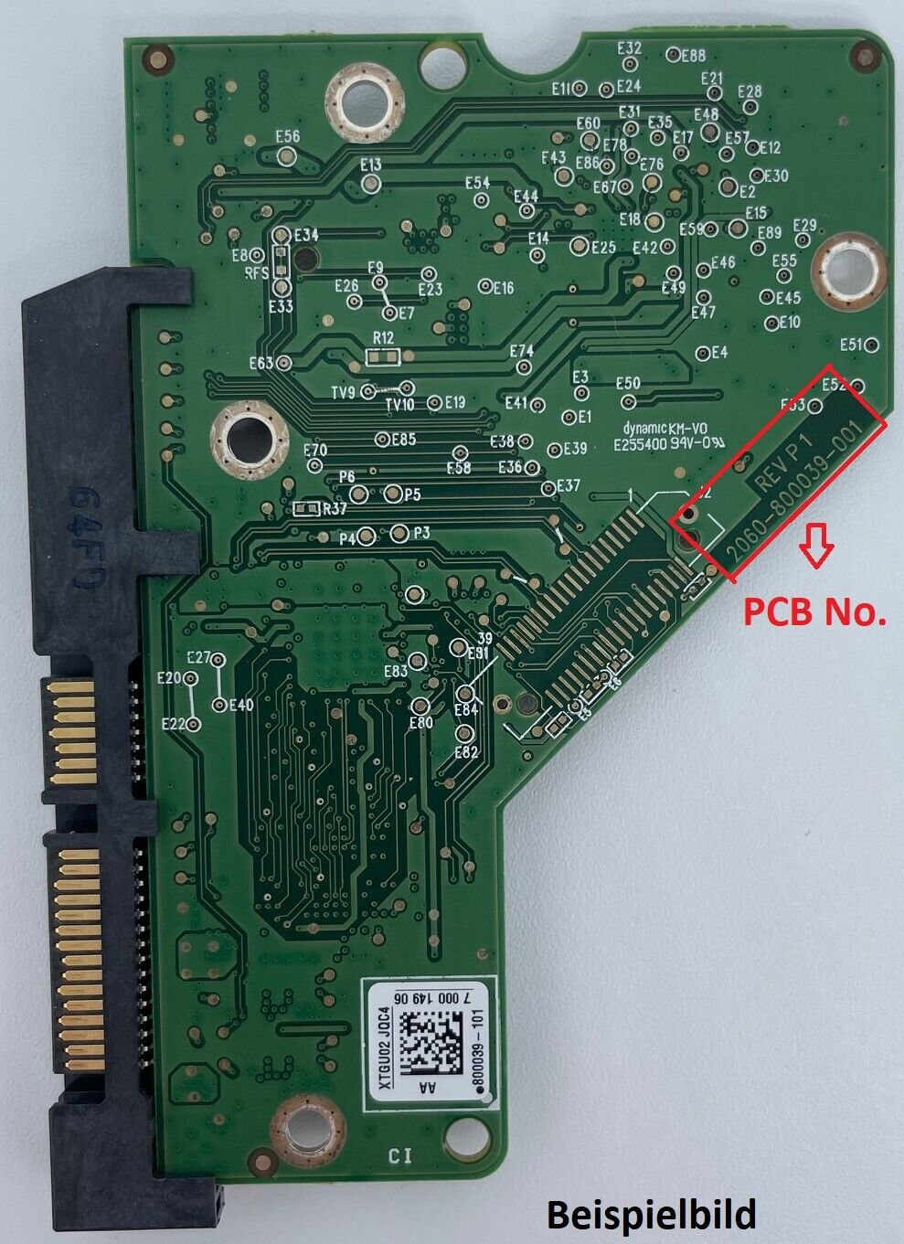 Western Digital PCB Logic Board - Circuit Board - 2060-800039-001 REV P1