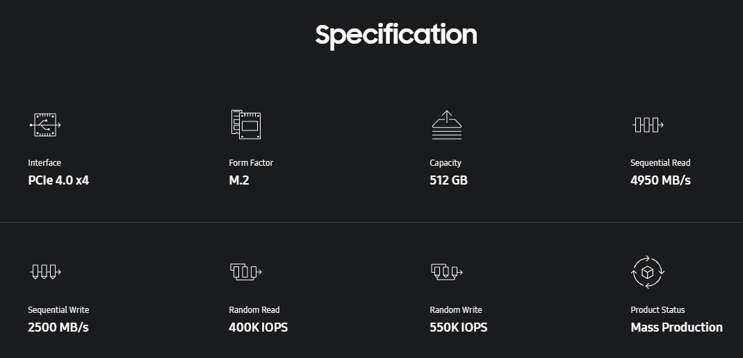 Samsung PM9C1 512GB M.2 NVMe SSD PCIe 4.0 x4 2280 PC Laptop Notebook Festplatte