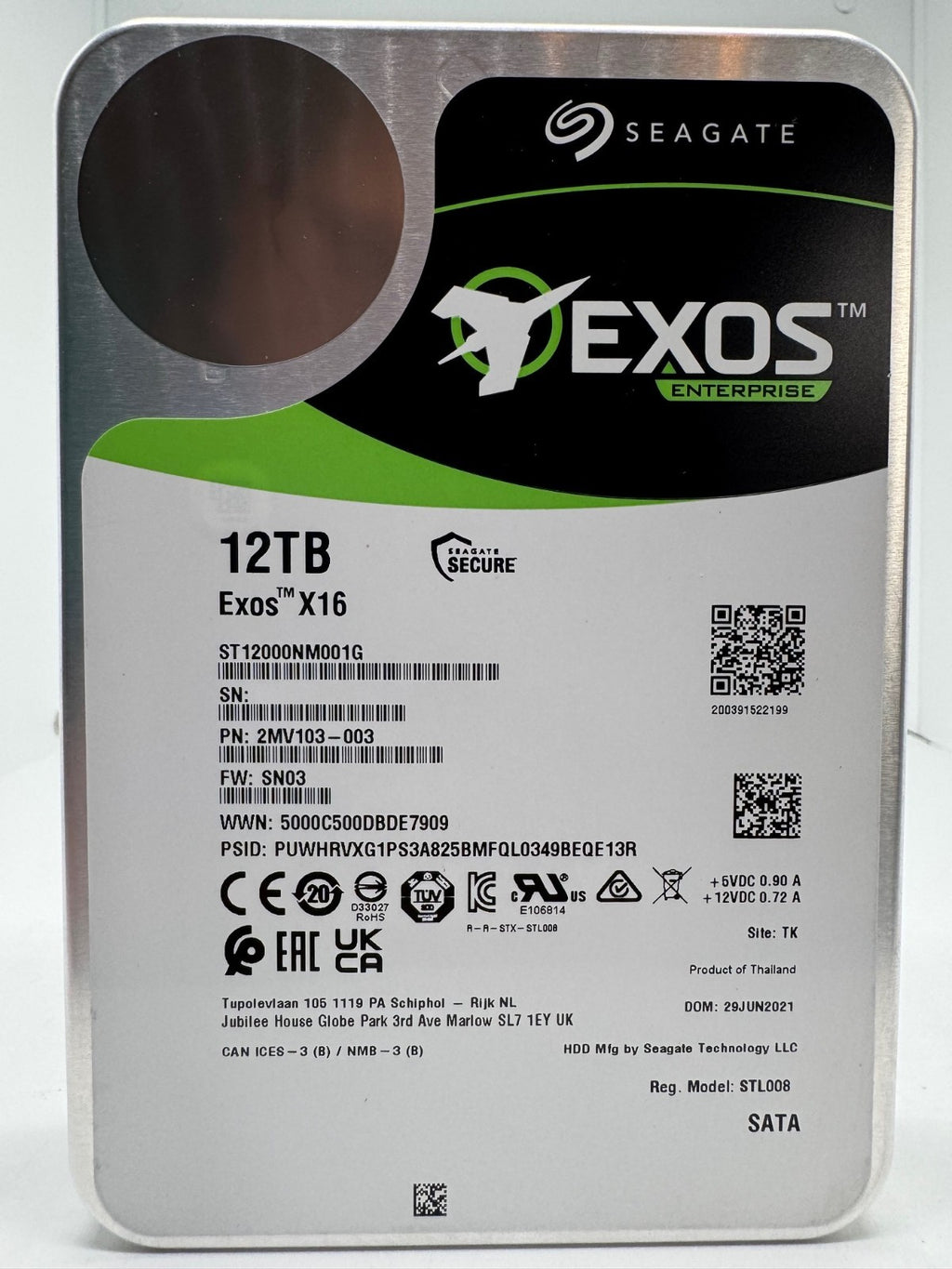 Seagate Exos X16 12TB interne Festplatte ST12000NM001G 3,5 Zoll SATA3