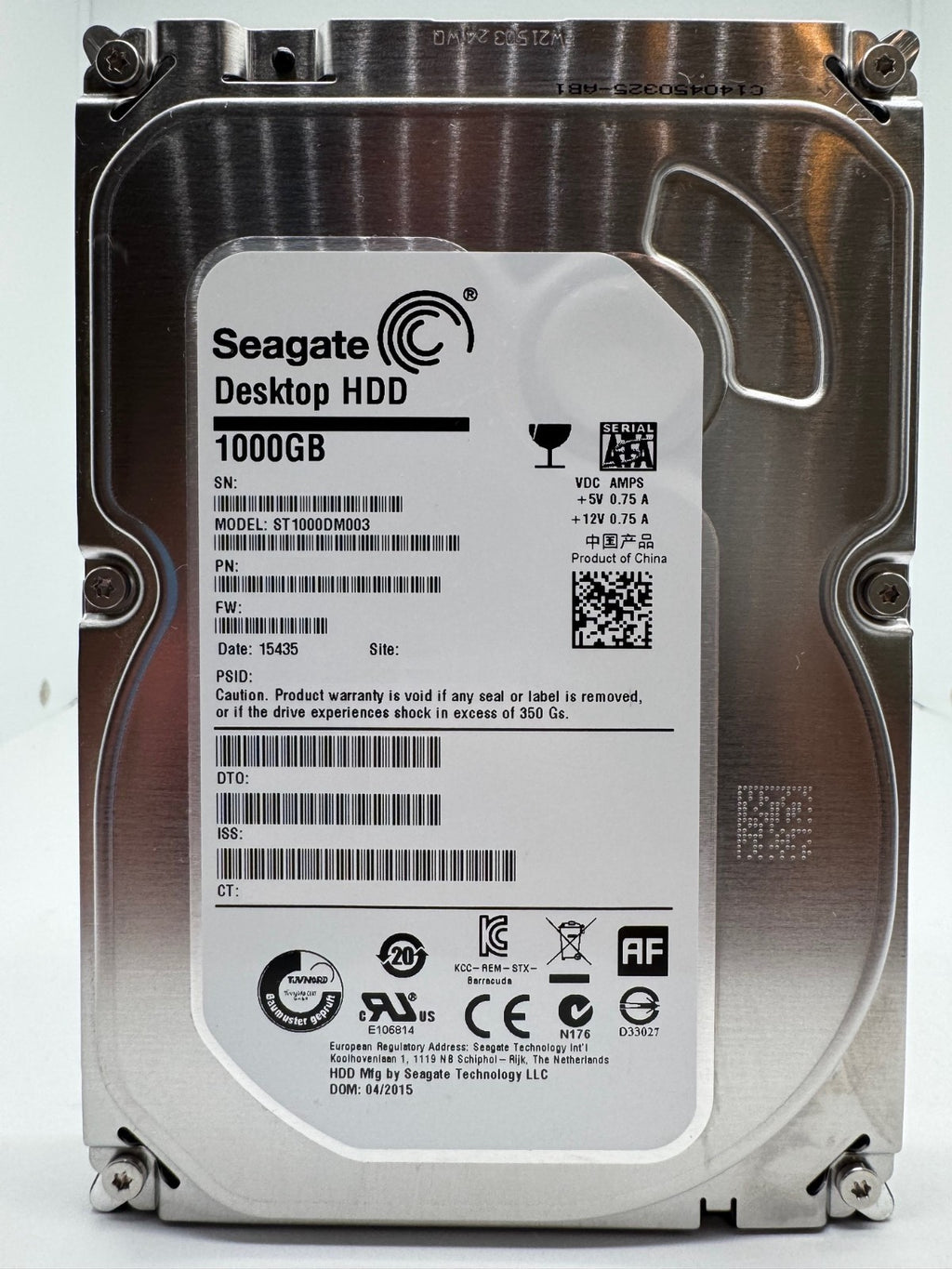 Seagate Desktop HDD ST1000DM003 Interne Festplatte 1TB 3,5" SATA HDD