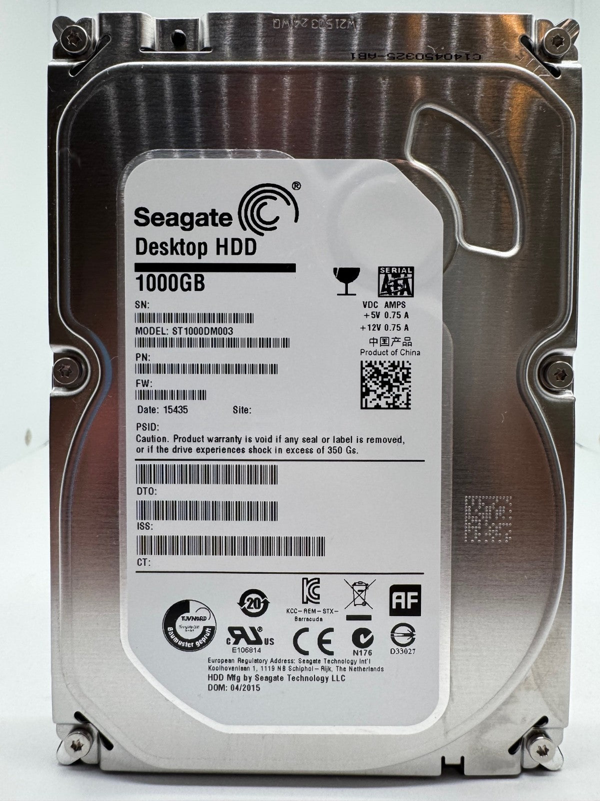 Seagate Desktop HDD ST1000DM003 Interne Festplatte 1TB 3,5" SATA HDD