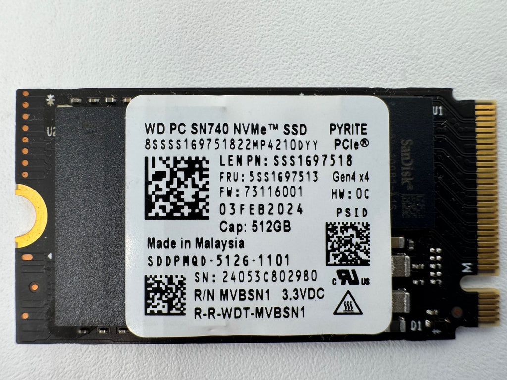 Western Digital WD SN740 512GB M.2 NVMe SSD PCIe 4.0 x4 2242 Notebook Festplatte