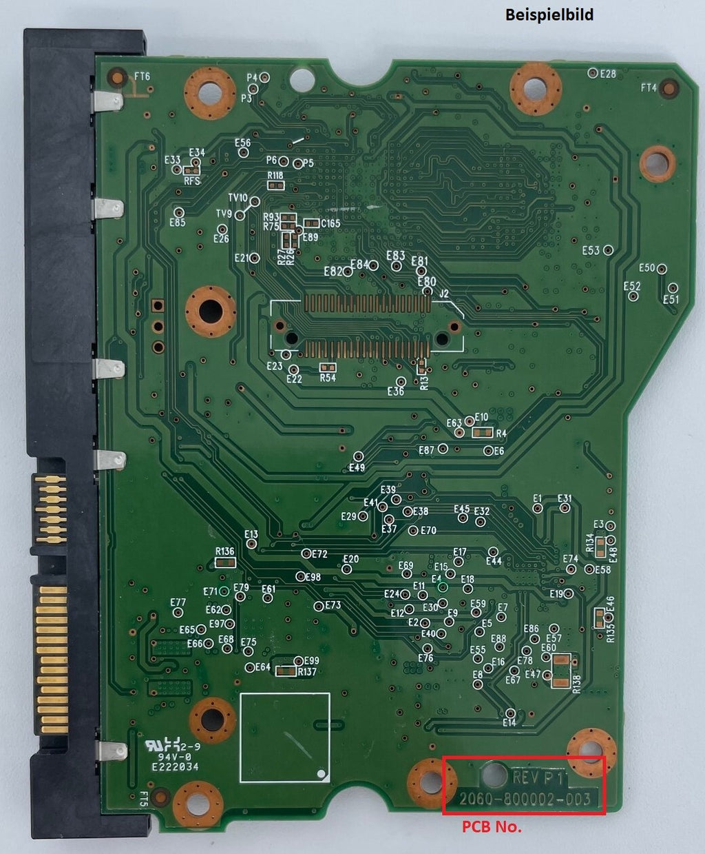 Western Digital PCB Logic Board - Circuit Board - 2060-800002-003 REV P1
