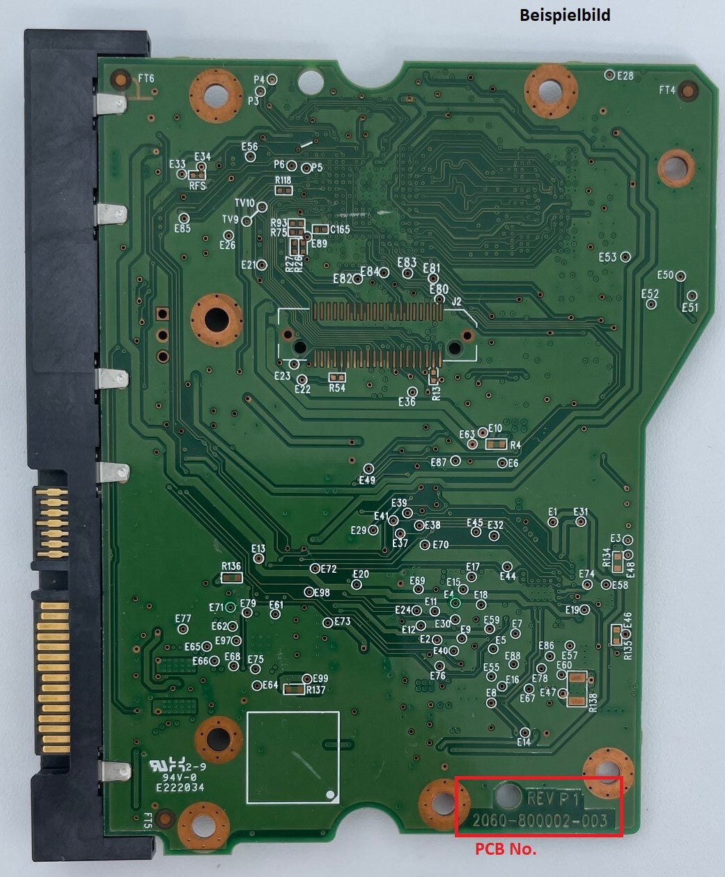 Western Digital PCB Logic Board - Circuit Board - 2060-800002-003 REV P1