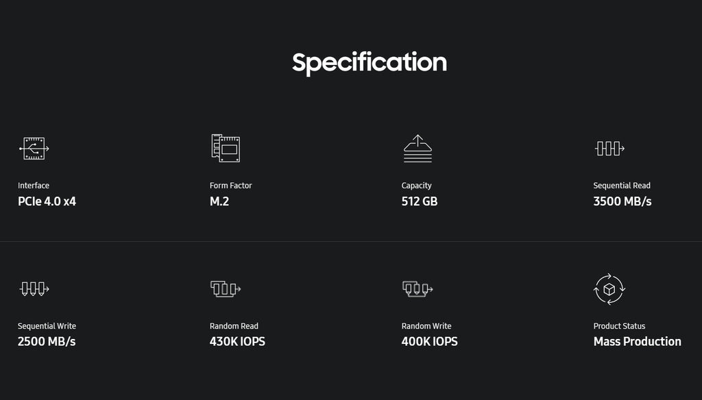 Samsung PM9B1 512GB M.2 NVMe SSD PCIe 4.0 x4 2242 PC Laptop Notebook Festplatte
