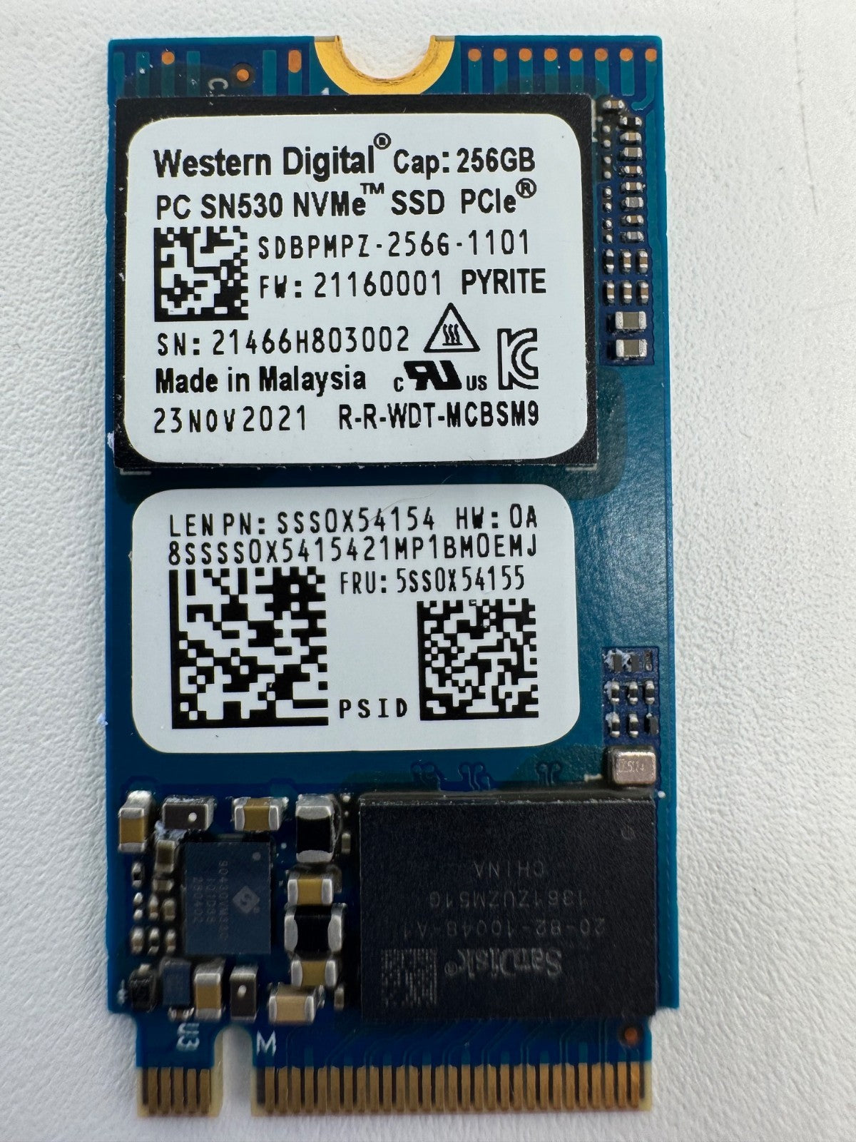 Western Digital WD SN530 256GB M.2 NVMe SSD PCIe 3.0 x4 2242 Notebook Festplatte