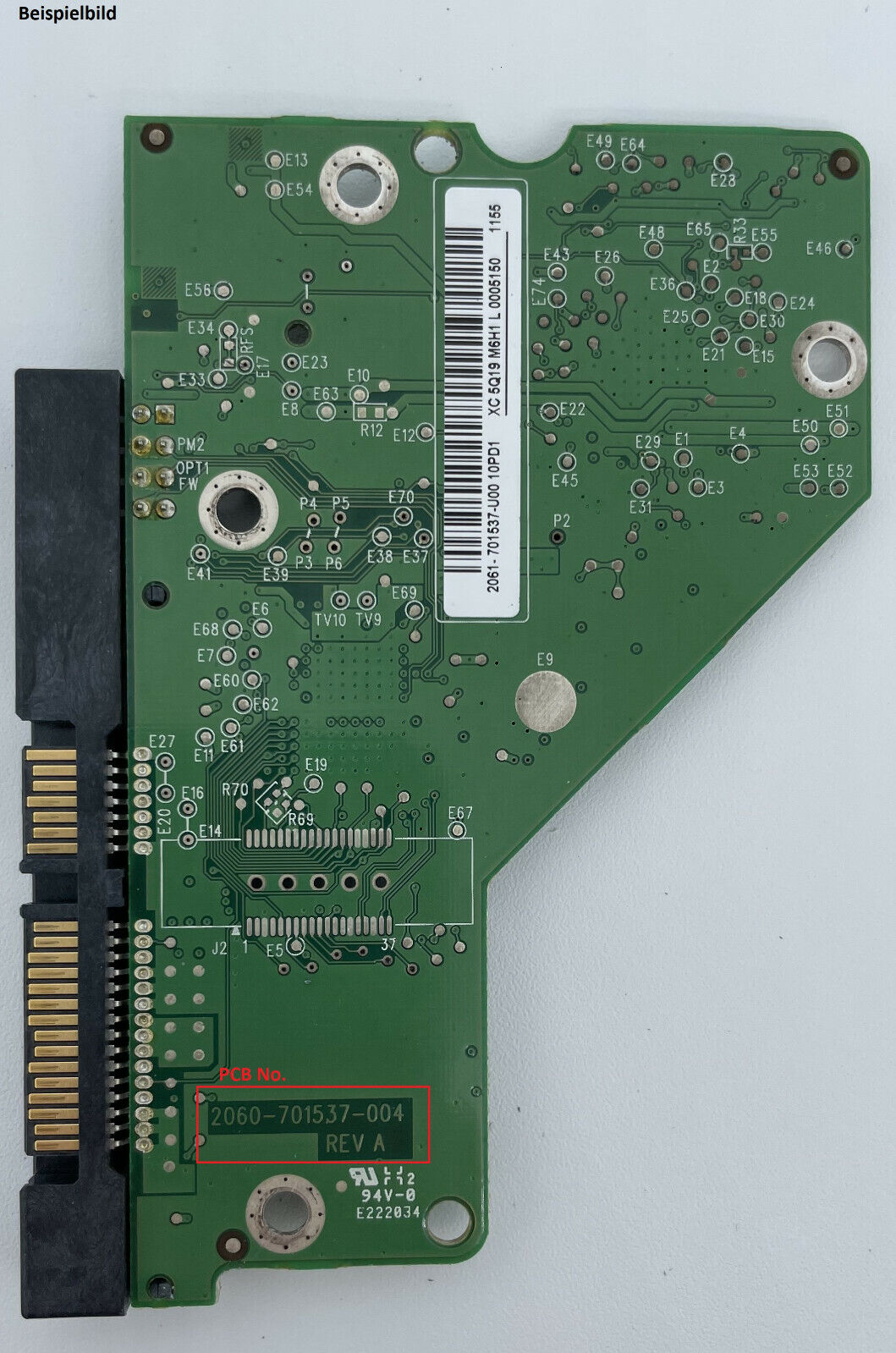 Western Digital PCB Logic Board - Circuit Board - 2060-701537-004 REV A
