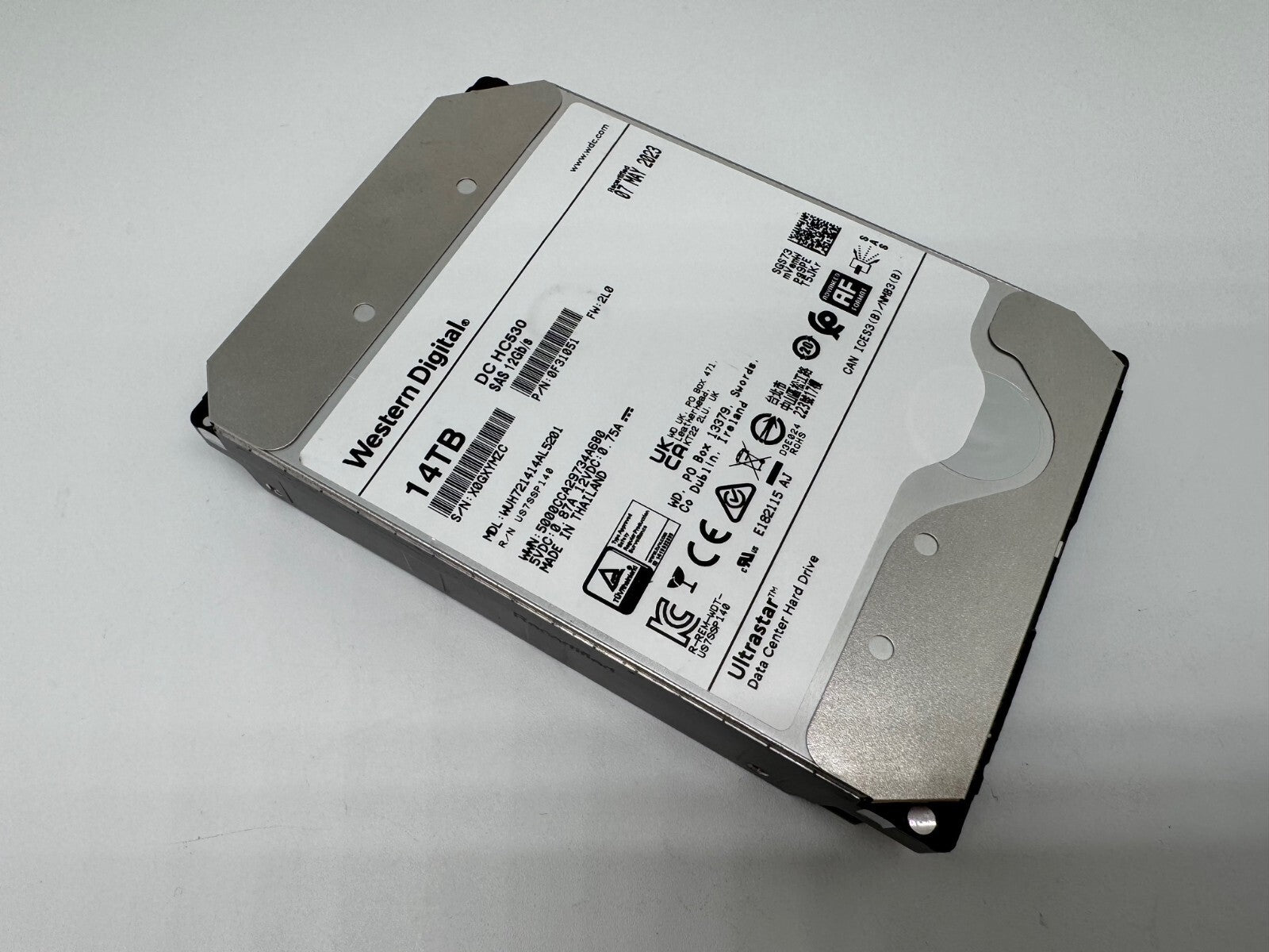 WD Ultrastar DC HC530 14TB Interne Festplatte WUH721414AL5201 3,5 Zoll SAS HDD