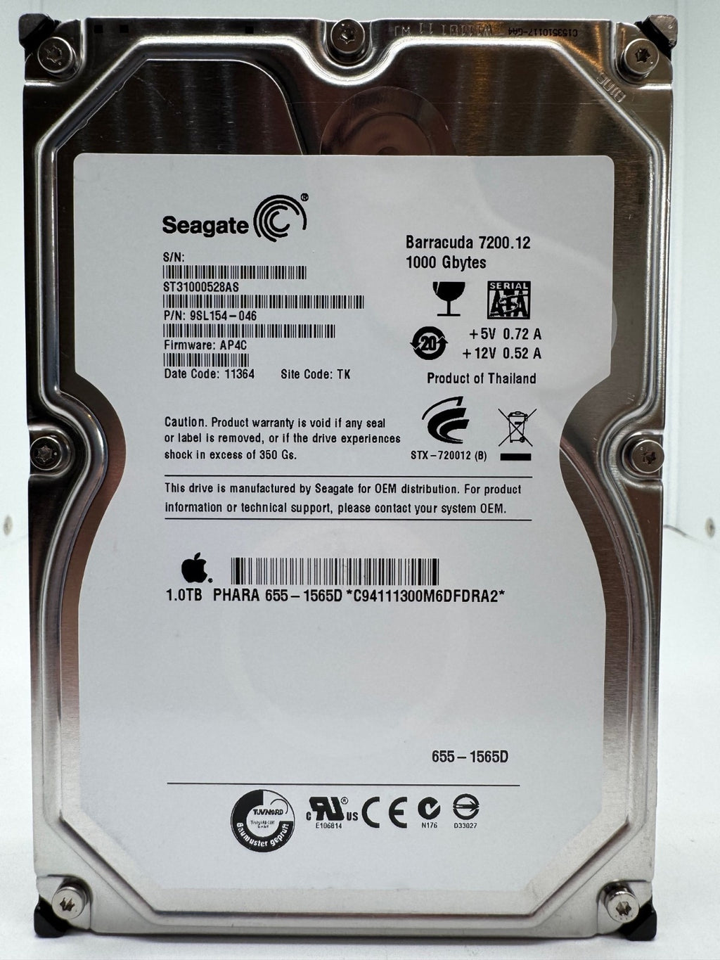 Seagate BarraCuda 7200.12 ST31000528AS Interne Festplatte 1TB 3,5" SATA Apple