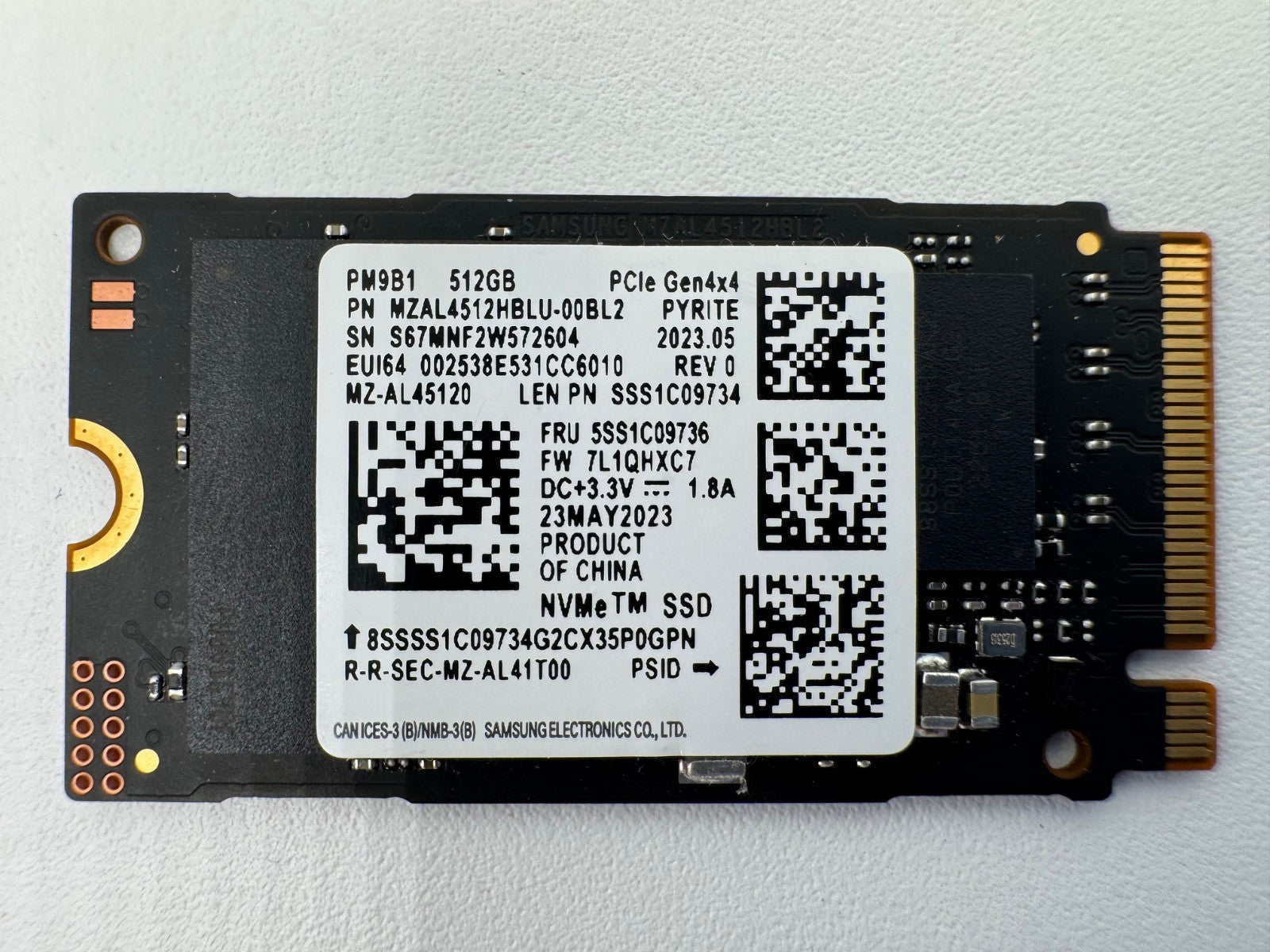 Samsung PM9B1 512GB M.2 NVMe SSD PCIe 4.0 x4 2242 PC Laptop Notebook Festplatte