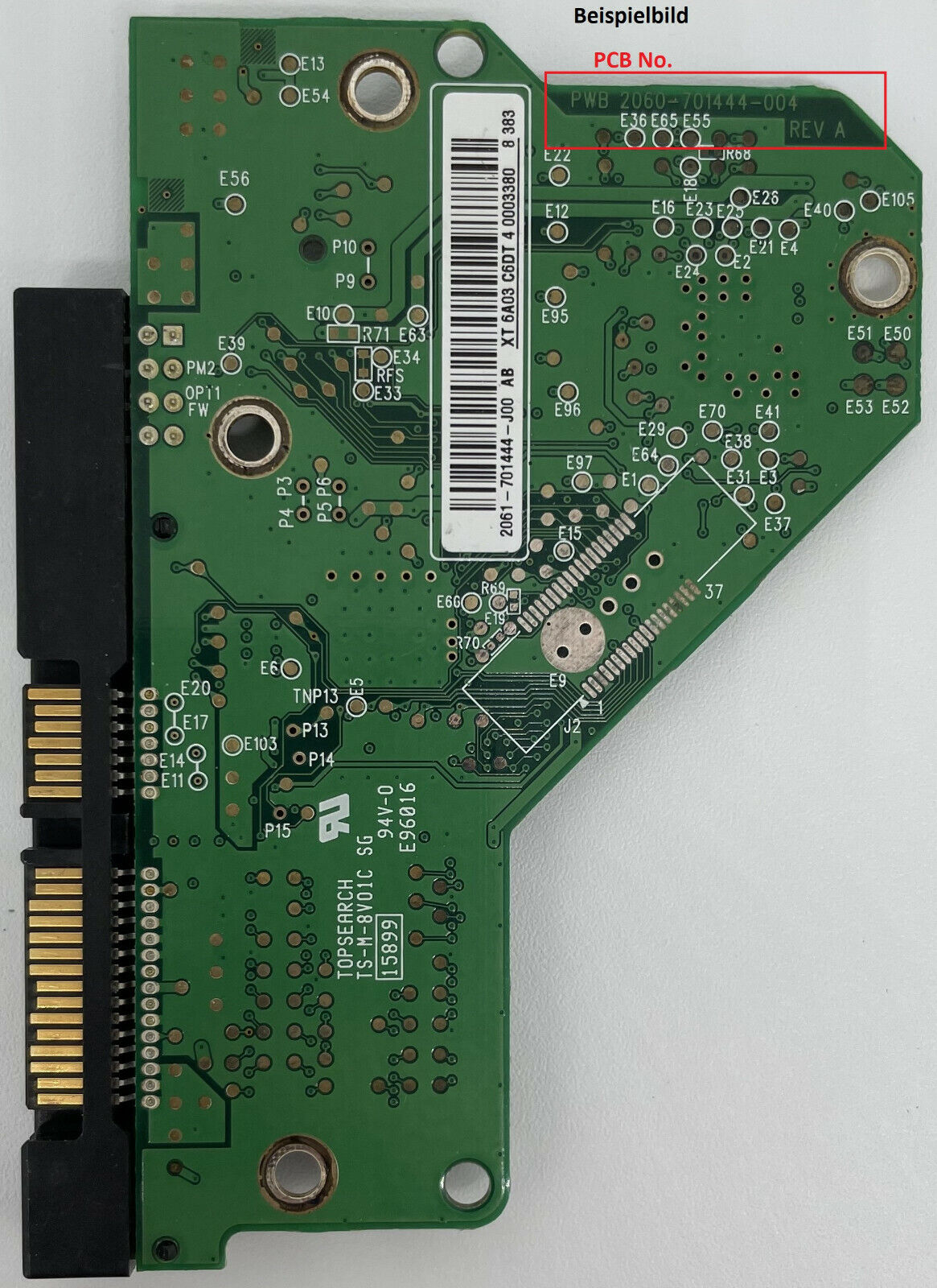 Western Digital PCB Logic Board - Circuit Board - 2060-701444-004 REV A
