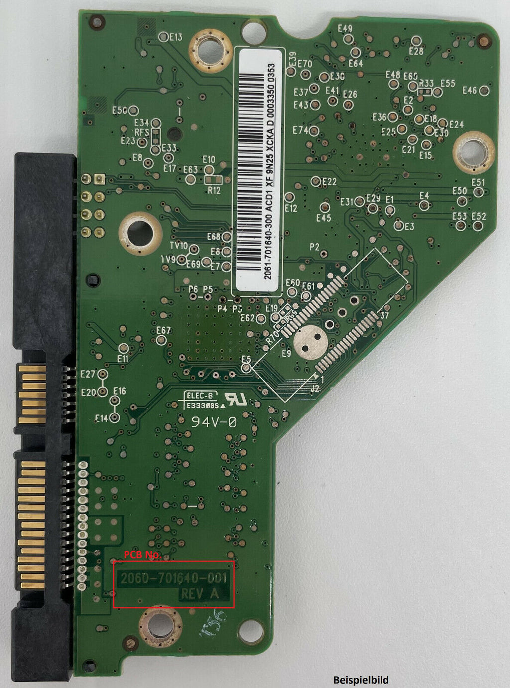 Western Digital PCB Logic Board - Circuit Board - 2060-701640-001 REV A