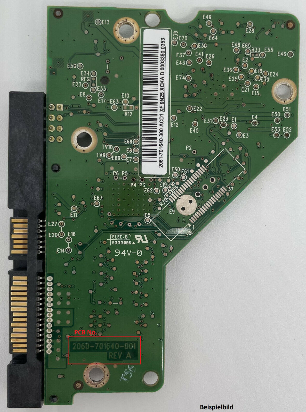 Western Digital PCB Logic Board - Circuit Board - 2060-701640-001 REV A