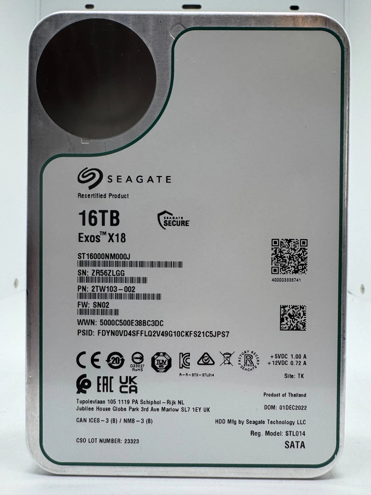 Seagate Exos X18 16TB interne Festplatte ST16000NM000J 3,5 Zoll SATA3